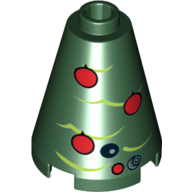 Lego Cone 2 x 2 x 2, Open Stud with Red Ornaments, Tree Boughs and Droid Instruments Print