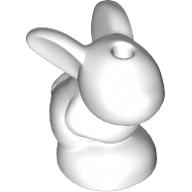 Lego Animal, Rabbit / Bunny, Baby Sitting [Plain] / White