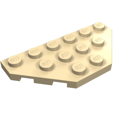 Lego Wedge Plate 3 x 6 Cut Corners / Tan
