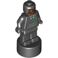 Lego Minifig Trophy Statuette, Slytherin Student, Reddish Brown Face Print