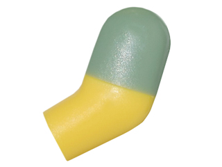 Lego Arm, Left with Sand Green Short Sleeve Pattern / Yellow