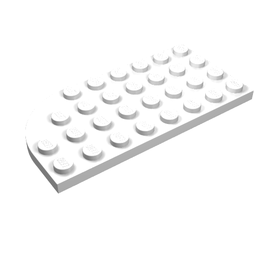 Lego Plate Round Corner Left 4 x 8 4 x 8 Left / White