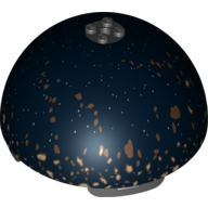 Lego Dome Hemisphere 11 x 11 with 2 x 2 Studs on Top and Asteroid Field Print [75008] / Black