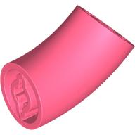 Lego Brick Round 2 x 2 D. Tube with 45° Elbow and Axle Holes (Crossholes) at Each End [LONG] / Coral
