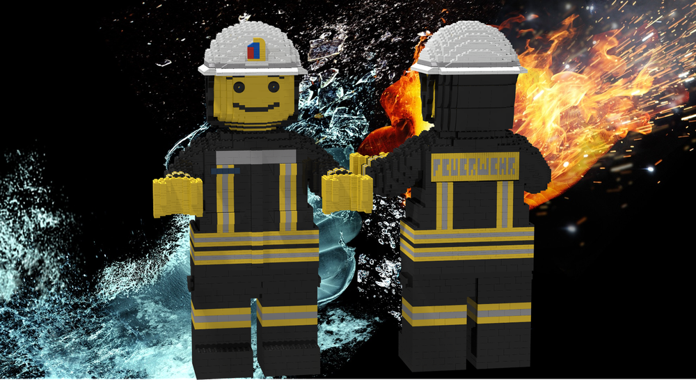 Lego Maxifigure German Firefighter (Deutsche Feuerwehr Figur)