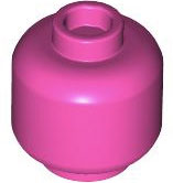 Lego Minifigure, Head (Plain) / Dark Pink