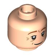 Lego Minifig Head Arthur Weasley, Dark Orange Eyebrows, Nougat Wrinkles, Lopsided Grin/Annoyed / Light Nougat