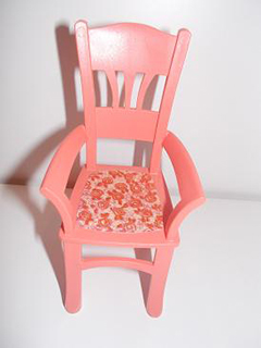 Lego Scala Chair - Highback Dining with Flowers on Light Pink Background Pattern (Sticker) - Set 3270