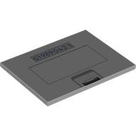 Lego Tile 6 x 8 with Battery Cover, 'G19890421' Print