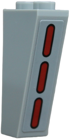 Lego Slope, Inverted 75 2 x 1 x 3 with SW Red Wall Lights Pattern (Sticker) - Set 75386