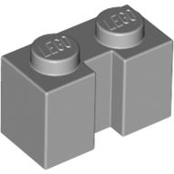 Lego Brick Special 1 x 2 with Groove / Light Bluish Gray
