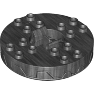 Lego Turntable 6 x 6 Round Flat Silver Base Serrated with Gold, Red and Black Print (Ninjago Spinner)