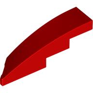 Lego Brick Wedged, Curved 1 x 4 with Stud Notch Right / Red