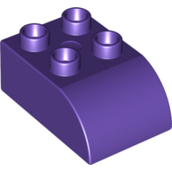 Lego Duplo Brick 2 x 3 with Curved Top / Dark Purple