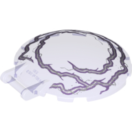 Lego Dish 6 x 6 Inverted - No Studs with Handle with Silver and White Electricity Print