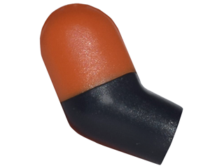 Lego Arm, Right with Molded Dark Orange Short Sleeve  Pattern / Black