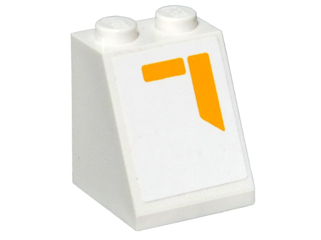 Lego Slope 65 2 x 2 x 2 with Bottom Tube with SW Republic Gunship Pattern Model Left Side (Sticker) - Set 75021 / White