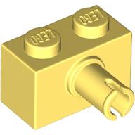 Lego Brick Special 1 x 2 with Pin - Bottom Stud Holder / Bright Light Yellow