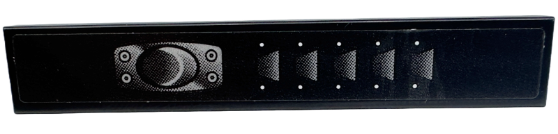 Lego Tile 1 x 6 with Silver Air Vents and Exhaust Pattern Model Right Side (Sticker) - Set 42153 / Black