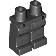 Lego Hips and Black Legs with Dark Bluish Gray Straps, Knee Pads Print / Black