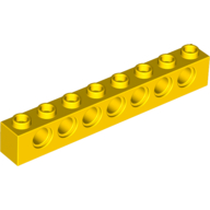Lego Technic Brick 1 x 8 [7 Pin Holes] / Yellow