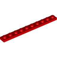Lego Plate 1 x 10 / Red