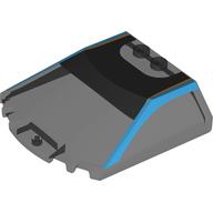 Lego Windscreen 6 x 6 x 1 1/3 with Dark Azure Frame Print / Trans-Black