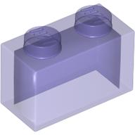 Lego Brick 1 x 2 without Bottom Tube / Trans-Purple