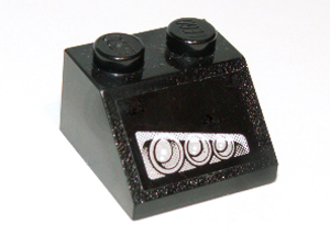 Lego Slope 45 2 x 2 with Angled Headlight Pattern Model Right Side (Sticker) - Set 7781 / Black