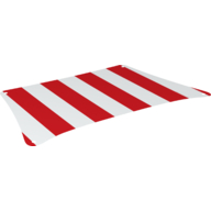 Lego Sail 36 x 20 Trapezoid with 4 Holes, Red Stripes Print / White