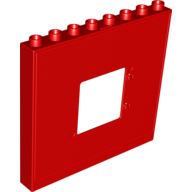 Lego Duplo Building Wall 1 x 8 x 6 with Window Opening / Red