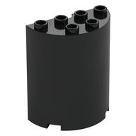 Lego Cylinder Half 2 x 4 x 4 / Black