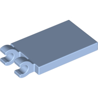 Lego Tile Special 2 x 3 with 2 Clips without Tab between Clips / Bright Light Blue