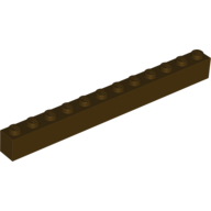 Lego Brick 1 x 12 / Dark Brown