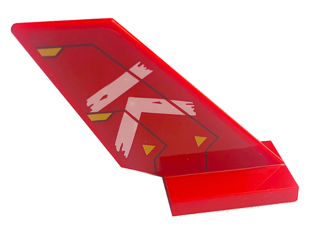 Lego Tail Shuttle with Gold Triangles, Dark Red Lines, and White Letter 'K' Pattern on Both Sides (Stickers) - Set 71773
