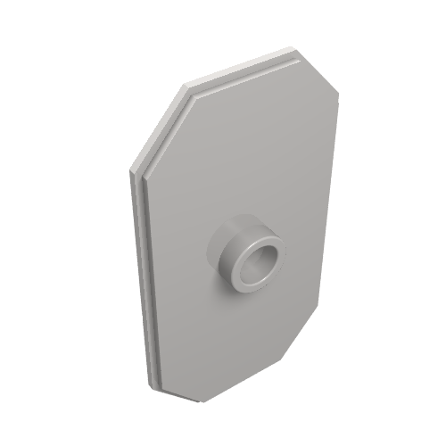 Lego Shield Rectangular with Stud [Plain] / Very Light Bluish Gray