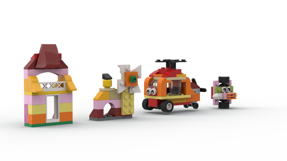 Lego 10707 10709 house mill helicopter