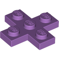 Lego Plate 3 x 3 Cross / Medium Lavender