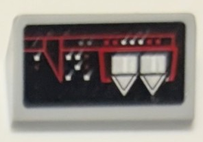 Lego Slope 30 1 x 2 x 2/3 with SW The Dark Falcon Control Panel with Red Lines, White Lights and Triangles Pattern Model Left Side (Sticker) - Set 75389