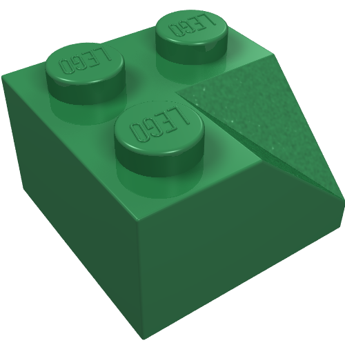 Lego Brick Sloped 45° 2 x 2 Double Concave / Green