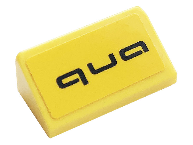 Lego Slope 30 1 x 2 x 2/3 with Black 'qua' Pattern (Sticker) - Set 76897