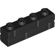 Lego Brick Special 1 x 4 with Masonry Brick Profile / Black