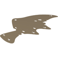 Lego Wing, Right, Scalloped with Holes Print / Dark Tan