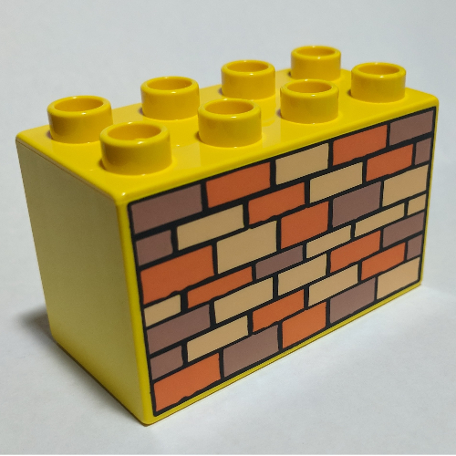 Lego Duplo Brick 2 x 4 x 2 with Bricks Print / Yellow