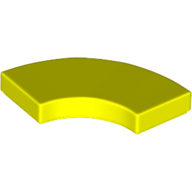 Lego Tile 2 x 2 Curved, Macaroni / Vibrant Yellow