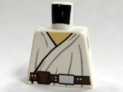 Lego Torso SW Wrap-Around Tunic and Utility Belt with Large Pouch, Dark Folds Pattern / White