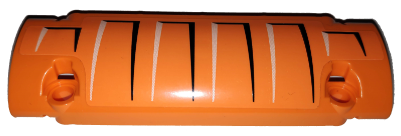 Lego Technic, Panel Curved 11 x 3 with Sheet Metal Indentations on Orange Background Pattern Model Right Side (Sticker) - Set 42038