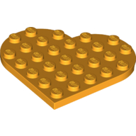 Lego Plate Angled 6 x 6 Heart Shape / Bright Light Orange