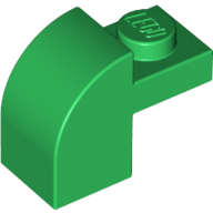 Lego Brick Curved 1 x 2 x 1 1/3 with Curved Top / Green