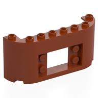 Lego Panel 2 x 8 x 3 with Curved Sides / Dark Orange